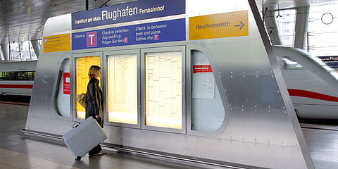 Passenger at Frankfurt Airport Train Station.